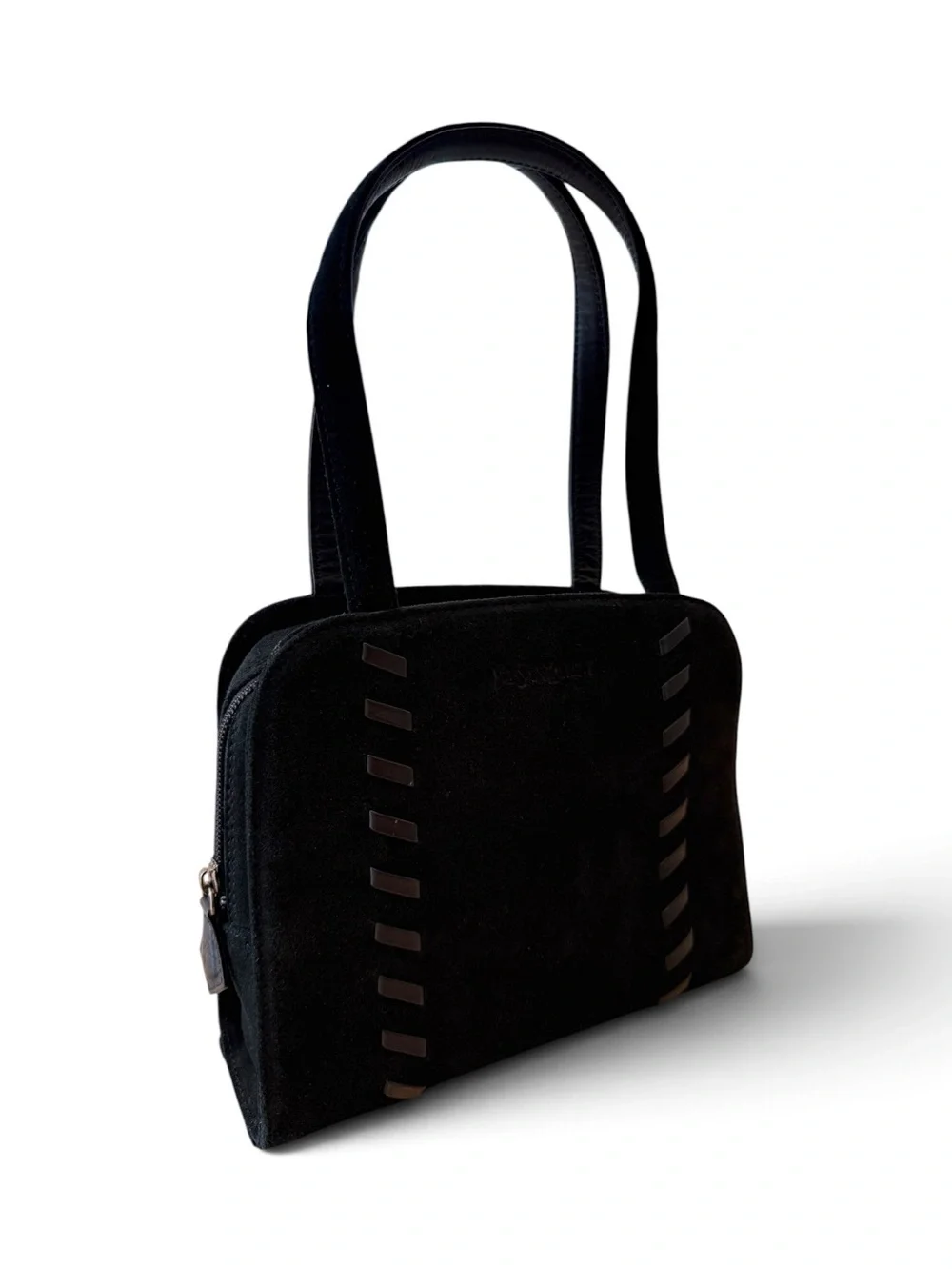 YSL Black Suede Handbag - Women's Everyday Bag